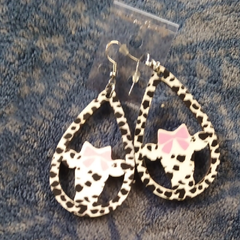 Leopard Print Teardrop Earrings